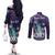 Personalized United States Independence Day Couples Matching Off The Shoulder Long Sleeve Dress and Long Sleeve Button Shirt Statue of Liberty for 4th of July