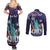 Personalized United States Independence Day Couples Matching Summer Maxi Dress and Long Sleeve Button Shirt Statue of Liberty for 4th of July