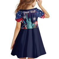 Personalized United States Independence Day Family Matching Long Sleeve Bodycon Dress and Hawaiian Shirt Statue of Liberty for 4th of July