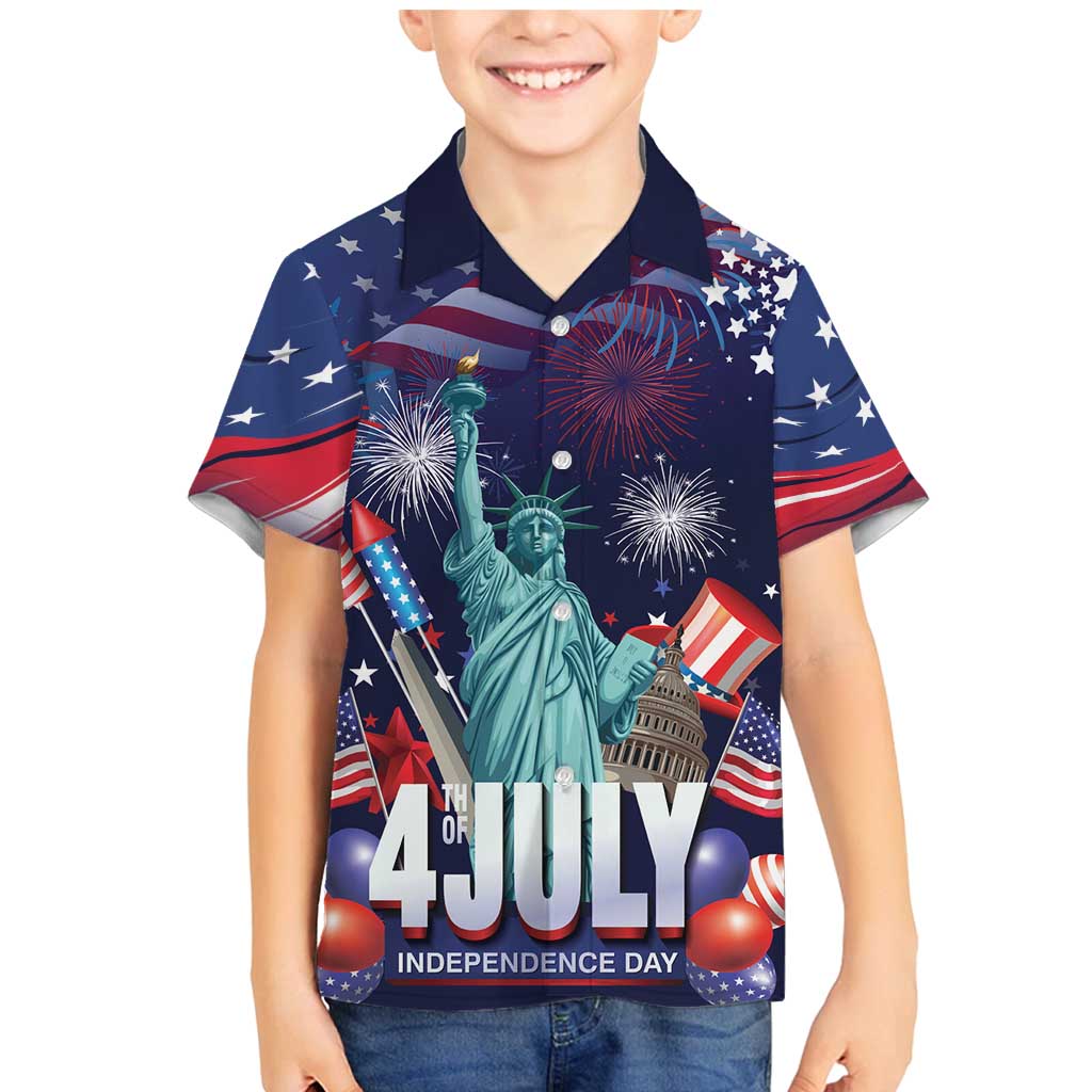 Personalized United States Independence Day Family Matching Mermaid Dress and Hawaiian Shirt Statue of Liberty for 4th of July