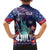 Personalized United States Independence Day Family Matching Off The Shoulder Long Sleeve Dress and Hawaiian Shirt Statue of Liberty for 4th of July