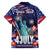 Personalized United States Independence Day Family Matching Off Shoulder Short Dress and Hawaiian Shirt Statue of Liberty for 4th of July