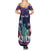 Personalized United States Independence Day Family Matching Summer Maxi Dress and Hawaiian Shirt Statue of Liberty for 4th of July