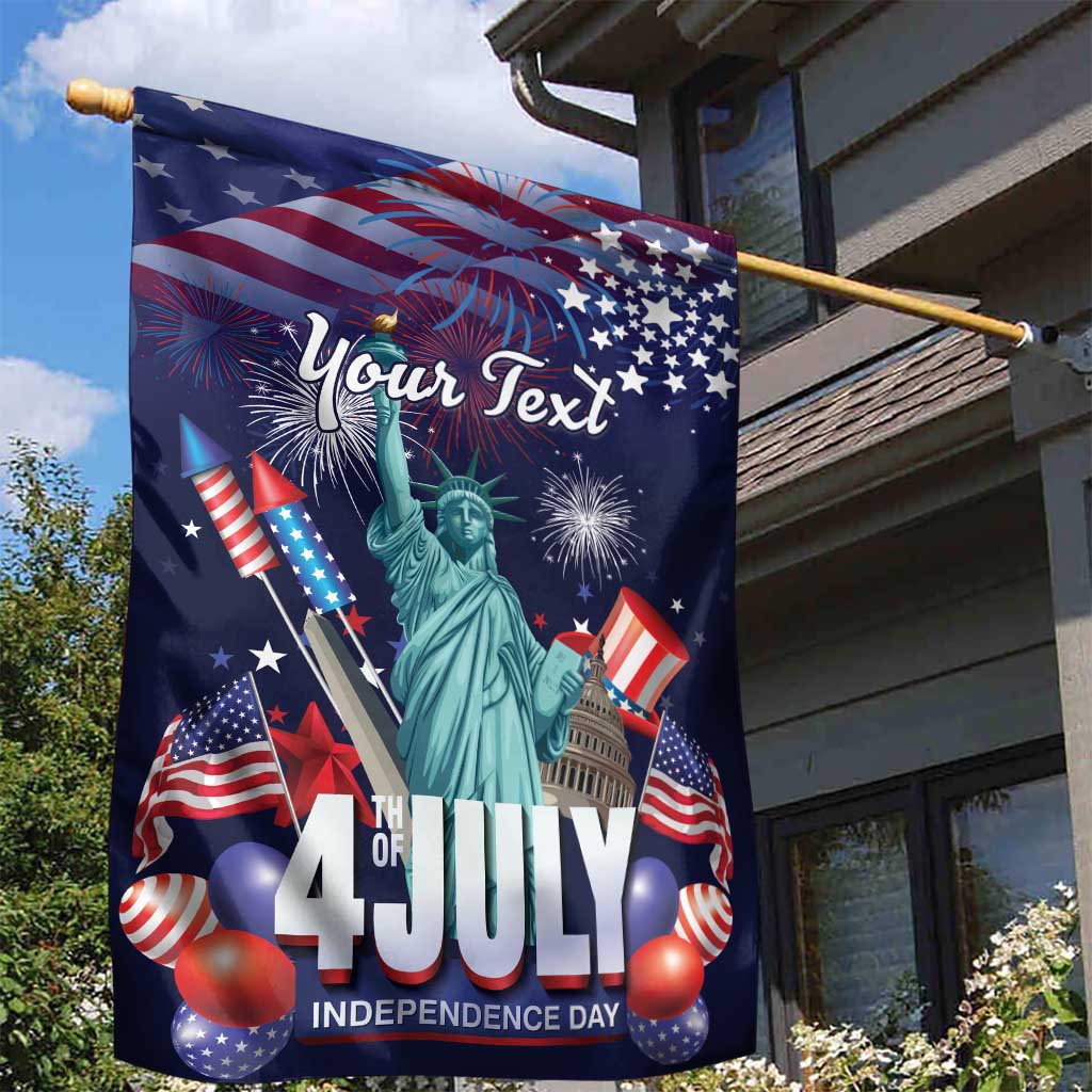 Personalized United States Independence Day Garden Flag Statue of Liberty for 4th of July