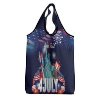 Personalized United States Independence Day Grocery Bag Statue of Liberty for 4th of July