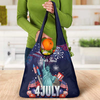 Personalized United States Independence Day Grocery Bag Statue of Liberty for 4th of July