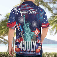 Personalized United States Independence Day Hawaiian Shirt Statue of Liberty for 4th of July