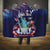 Personalized United States Independence Day Hooded Blanket Statue of Liberty for 4th of July