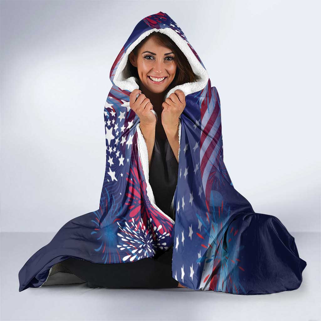 Personalized United States Independence Day Hooded Blanket Statue of Liberty for 4th of July