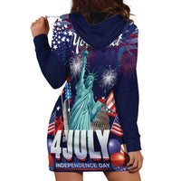 Personalized United States Independence Day Hoodie Dress Statue of Liberty for 4th of July