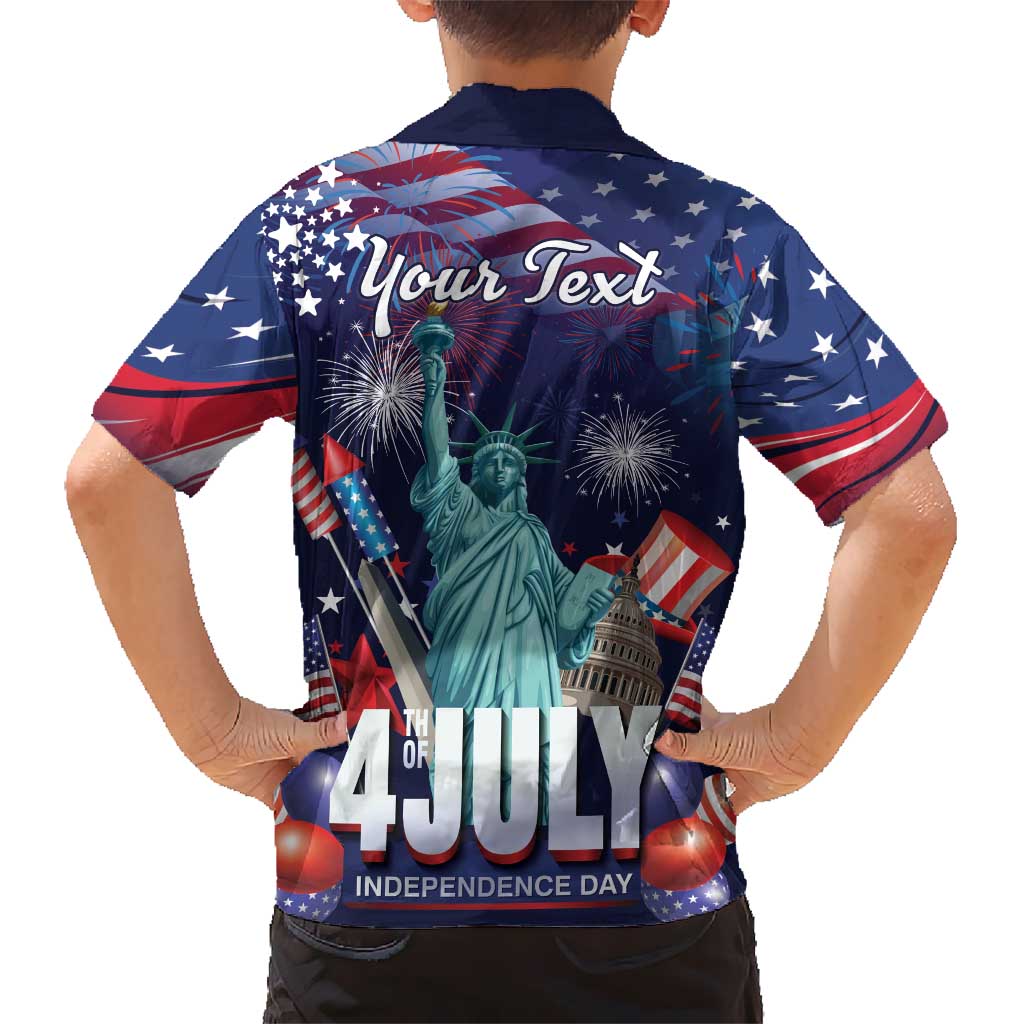 Personalized United States Independence Day Kid Hawaiian Shirt Statue of Liberty for 4th of July