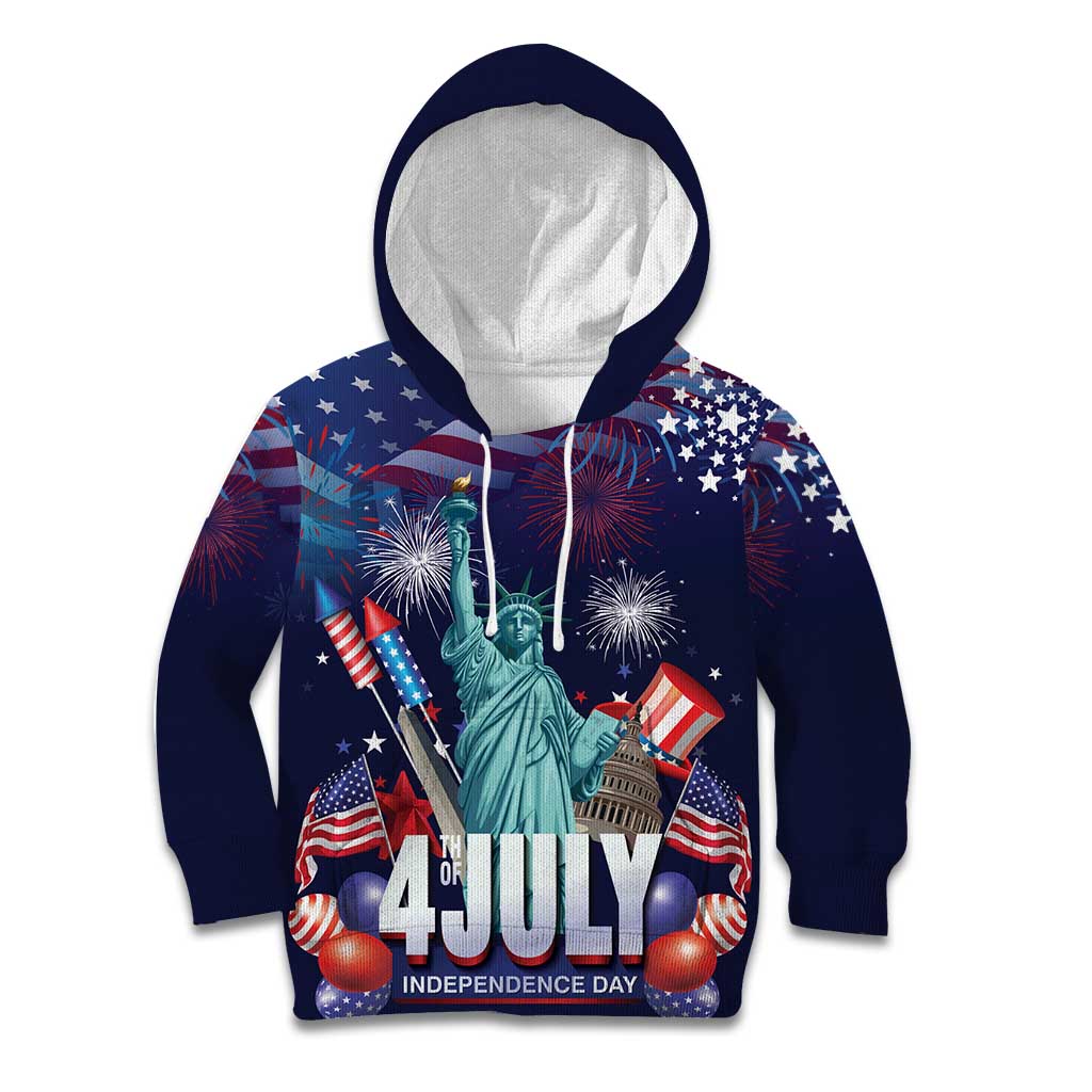 Personalized United States Independence Day Kid Hoodie Statue of Liberty for 4th of July