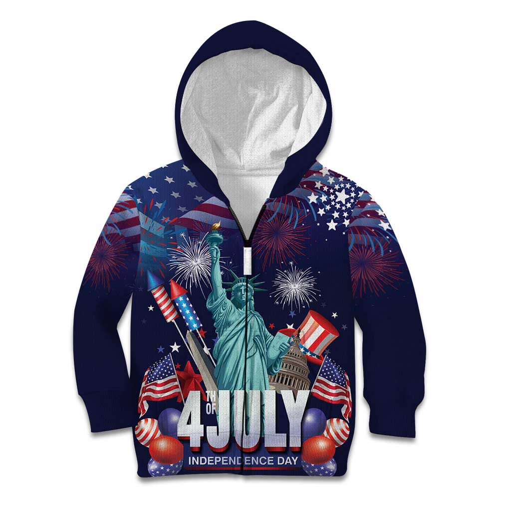 Personalized United States Independence Day Kid Hoodie Statue of Liberty for 4th of July