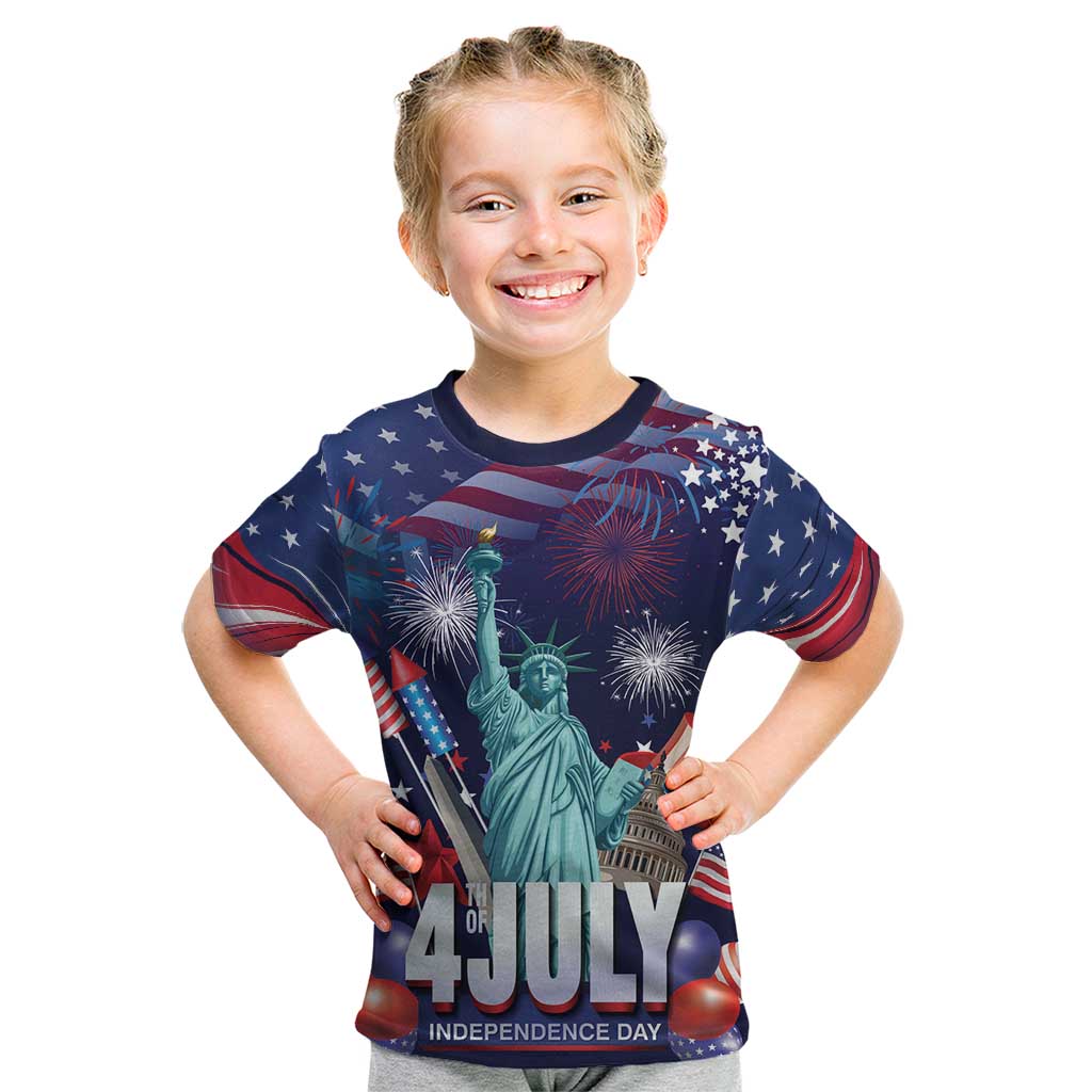 Personalized United States Independence Day Kid T Shirt Statue of Liberty for 4th of July