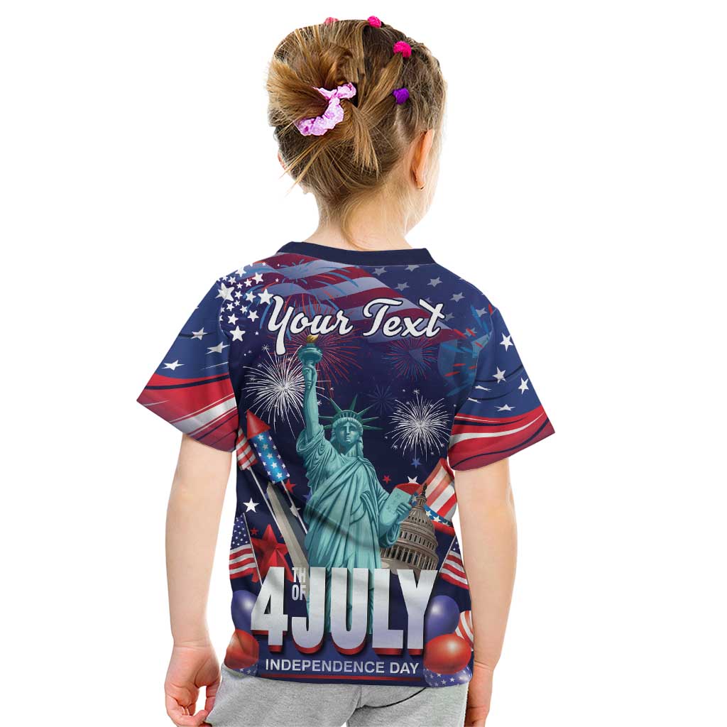 Personalized United States Independence Day Kid T Shirt Statue of Liberty for 4th of July