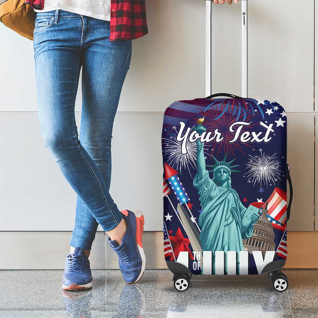 Personalized United States Independence Day Luggage Cover Statue of Liberty for 4th of July
