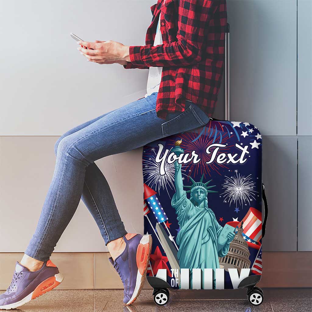 Personalized United States Independence Day Luggage Cover Statue of Liberty for 4th of July
