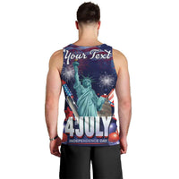 Personalized United States Independence Day Men Tank Top Statue of Liberty for 4th of July