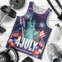 Personalized United States Independence Day Men Tank Top Statue of Liberty for 4th of July