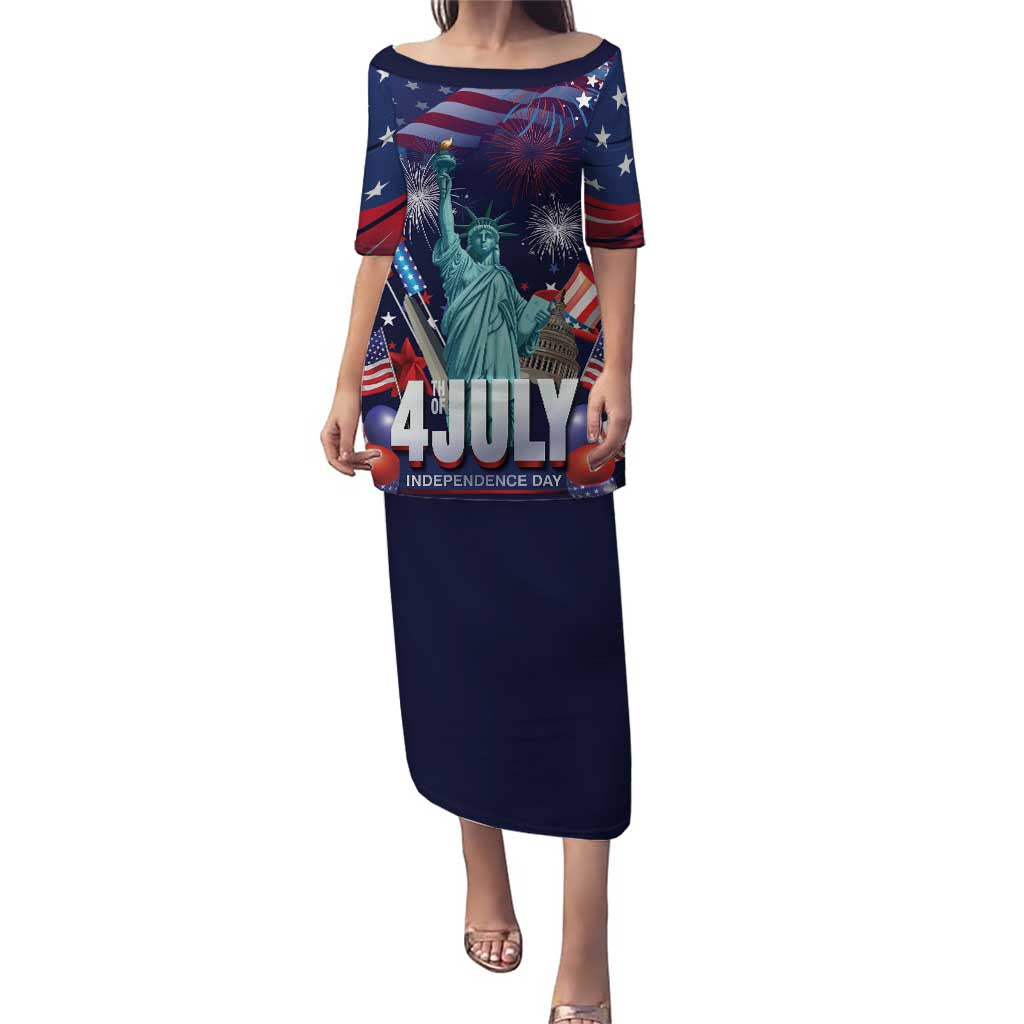 Personalized United States Independence Day Puletasi Statue of Liberty for 4th of July