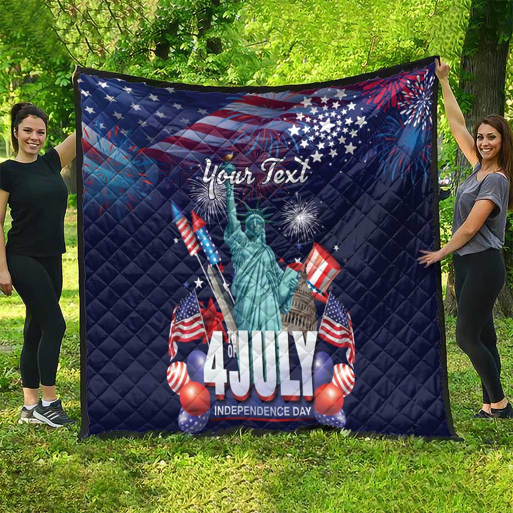 Personalized United States Independence Day Quilt Statue of Liberty for 4th of July