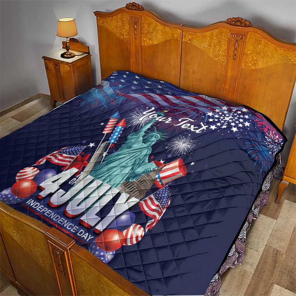 Personalized United States Independence Day Quilt Statue of Liberty for 4th of July