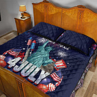 Personalized United States Independence Day Quilt Bed Set Statue of Liberty for 4th of July