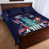 Personalized United States Independence Day Quilt Bed Set Statue of Liberty for 4th of July