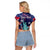 Personalized United States Independence Day Raglan Cropped T Shirt Statue of Liberty for 4th of July