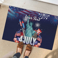 Personalized United States Independence Day Rubber Doormat Statue of Liberty for 4th of July