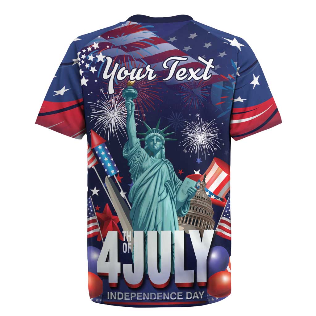 Personalized United States Independence Day Rugby Jersey Statue of Liberty for 4th of July