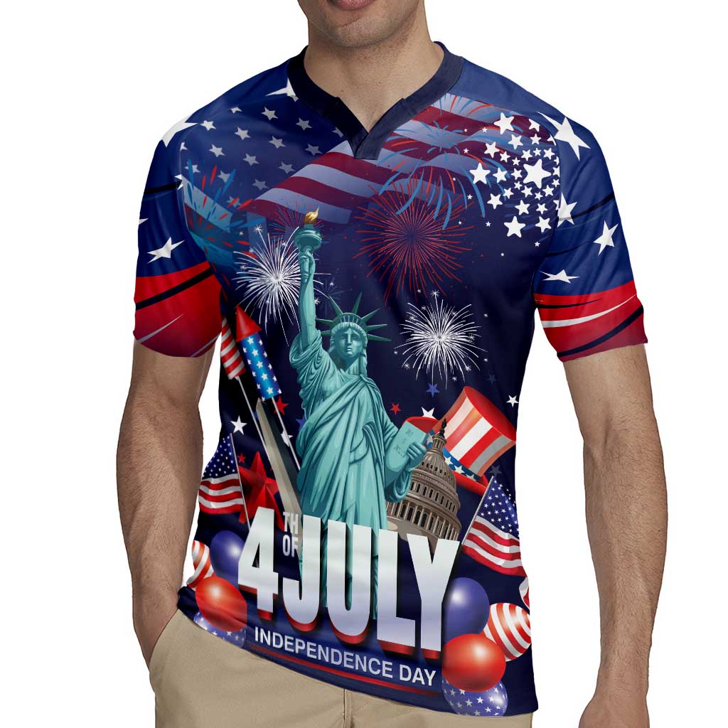 Personalized United States Independence Day Rugby Jersey Statue of Liberty for 4th of July