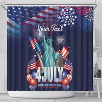 Personalized United States Independence Day Shower Curtain Statue of Liberty for 4th of July