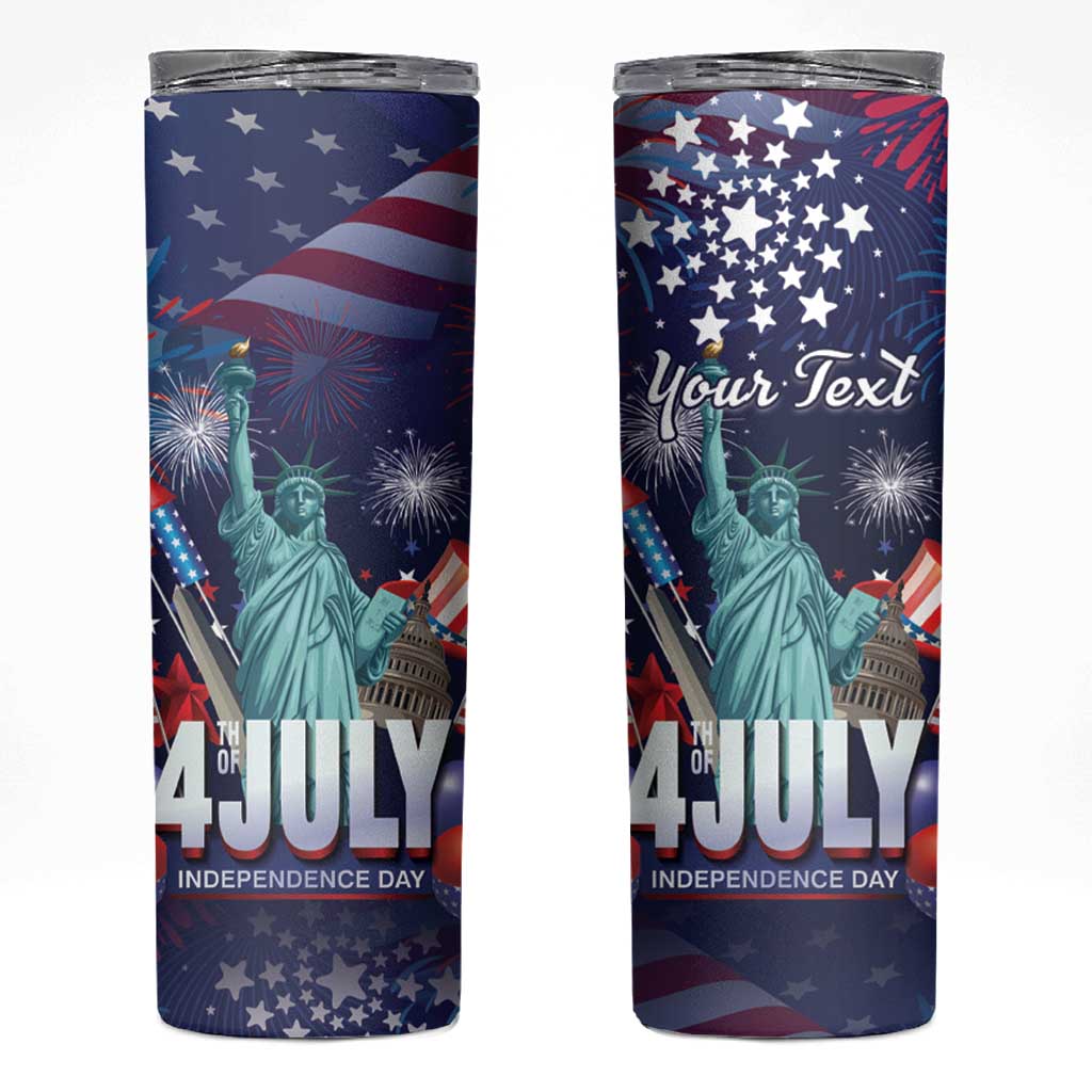 Personalized United States Independence Day Skinny Tumbler Statue of Liberty for 4th of July
