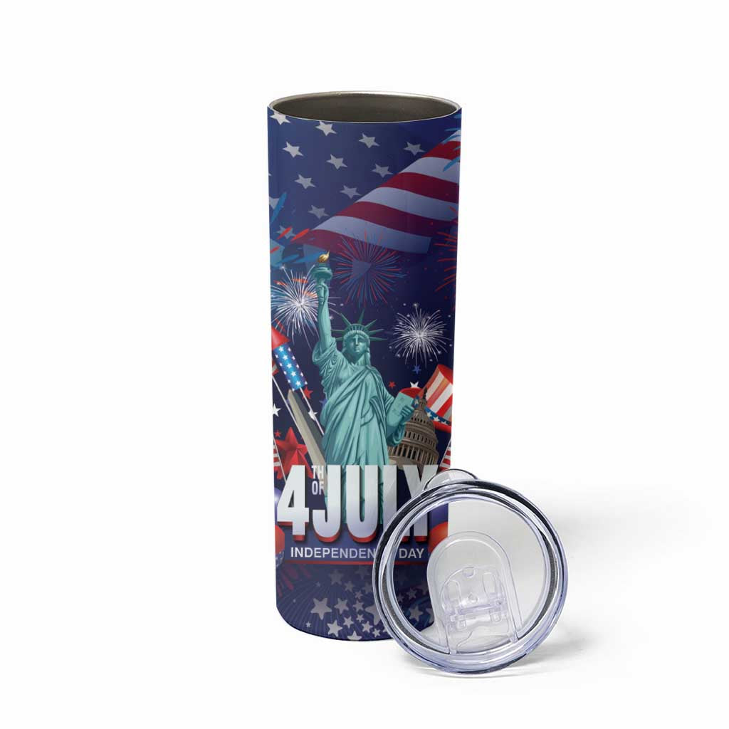 Personalized United States Independence Day Skinny Tumbler Statue of Liberty for 4th of July