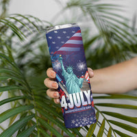 Personalized United States Independence Day Skinny Tumbler Statue of Liberty for 4th of July