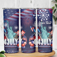 Personalized United States Independence Day Skinny Tumbler Statue of Liberty for 4th of July