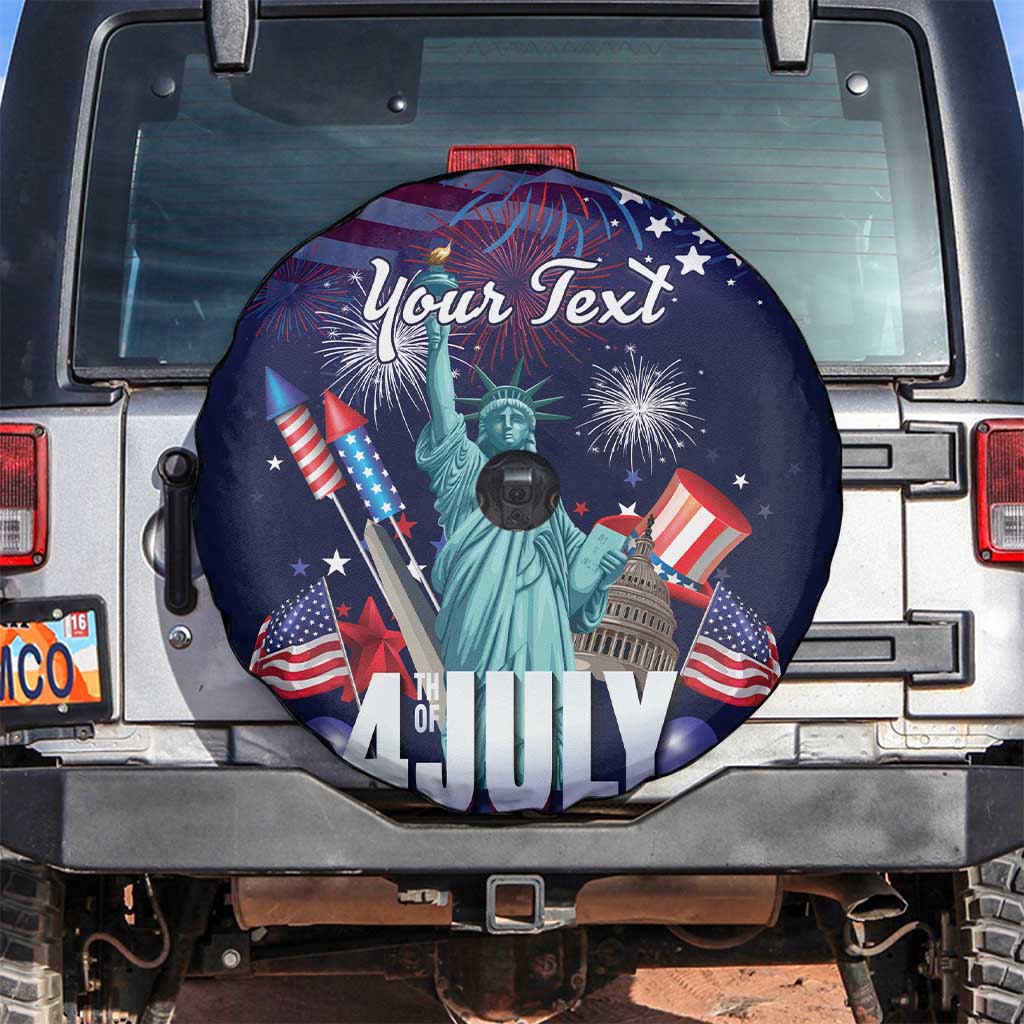 Personalized United States Independence Day Spare Tire Cover Statue of Liberty for 4th of July