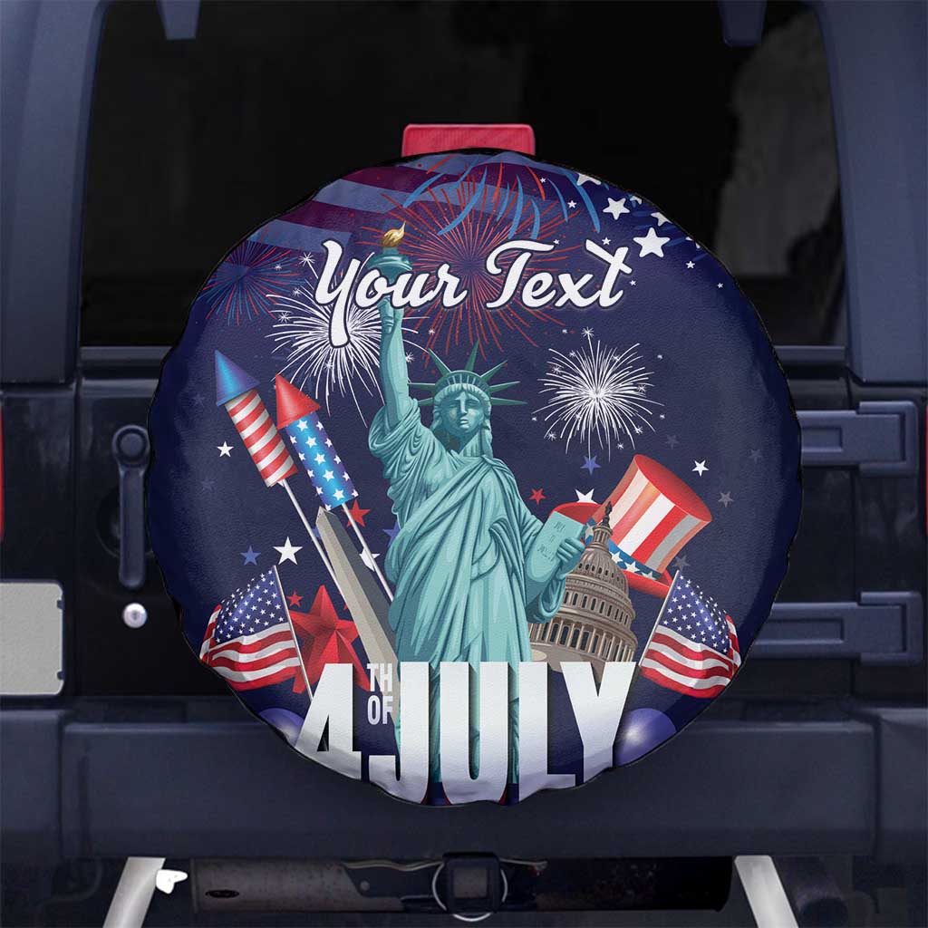 Personalized United States Independence Day Spare Tire Cover Statue of Liberty for 4th of July