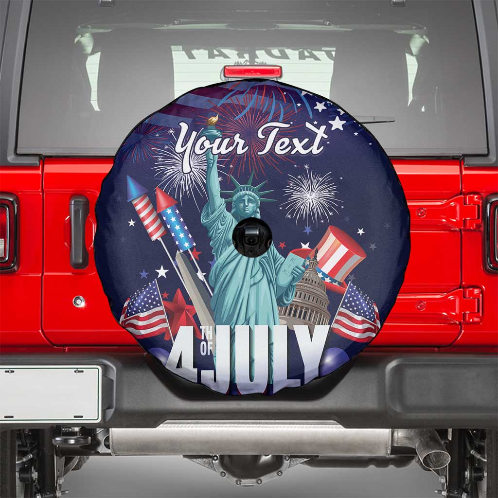 Personalized United States Independence Day Spare Tire Cover Statue of Liberty for 4th of July