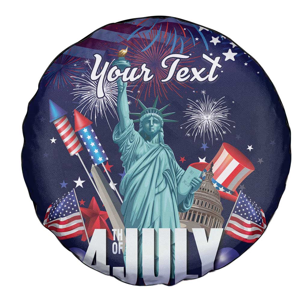 Personalized United States Independence Day Spare Tire Cover Statue of Liberty for 4th of July