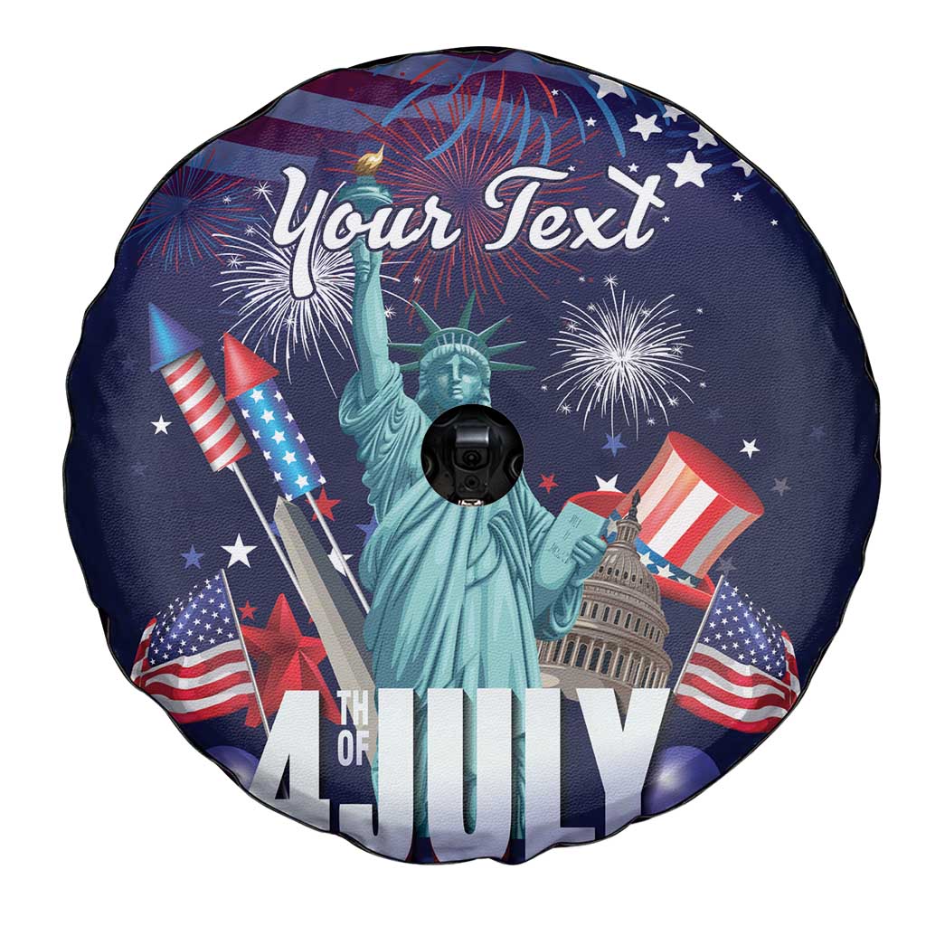 Personalized United States Independence Day Spare Tire Cover Statue of Liberty for 4th of July