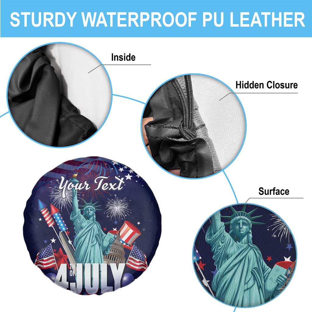 Personalized United States Independence Day Spare Tire Cover Statue of Liberty for 4th of July
