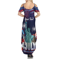 Personalized United States Independence Day Summer Maxi Dress Statue of Liberty for 4th of July