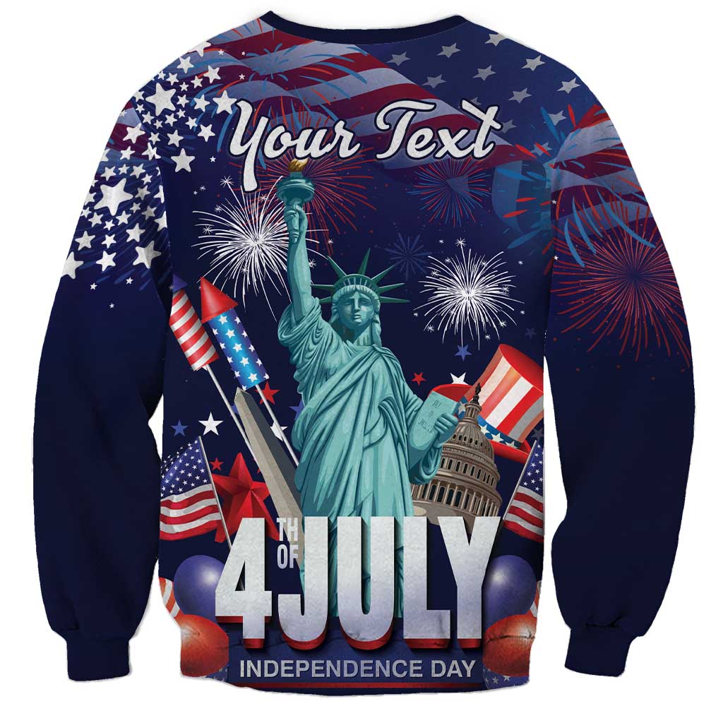 Personalized United States Independence Day Sweatshirt Statue of Liberty for 4th of July