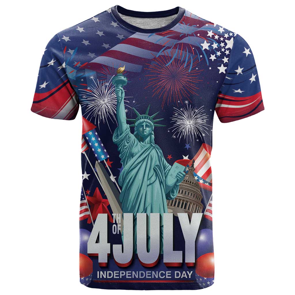 Personalized United States Independence Day T Shirt Statue of Liberty for 4th of July