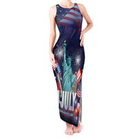 Personalized United States Independence Day Tank Maxi Dress Statue of Liberty for 4th of July
