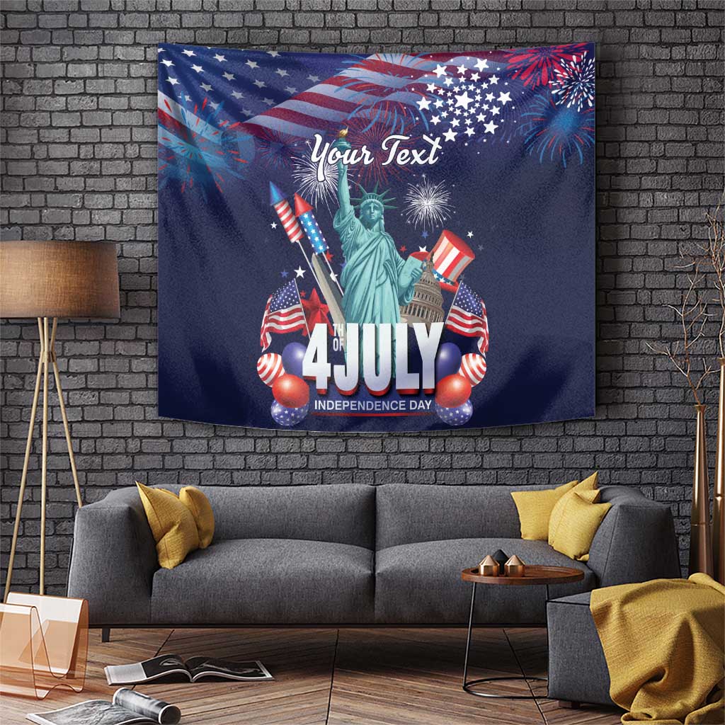 Personalized United States Independence Day Tapestry Statue of Liberty for 4th of July