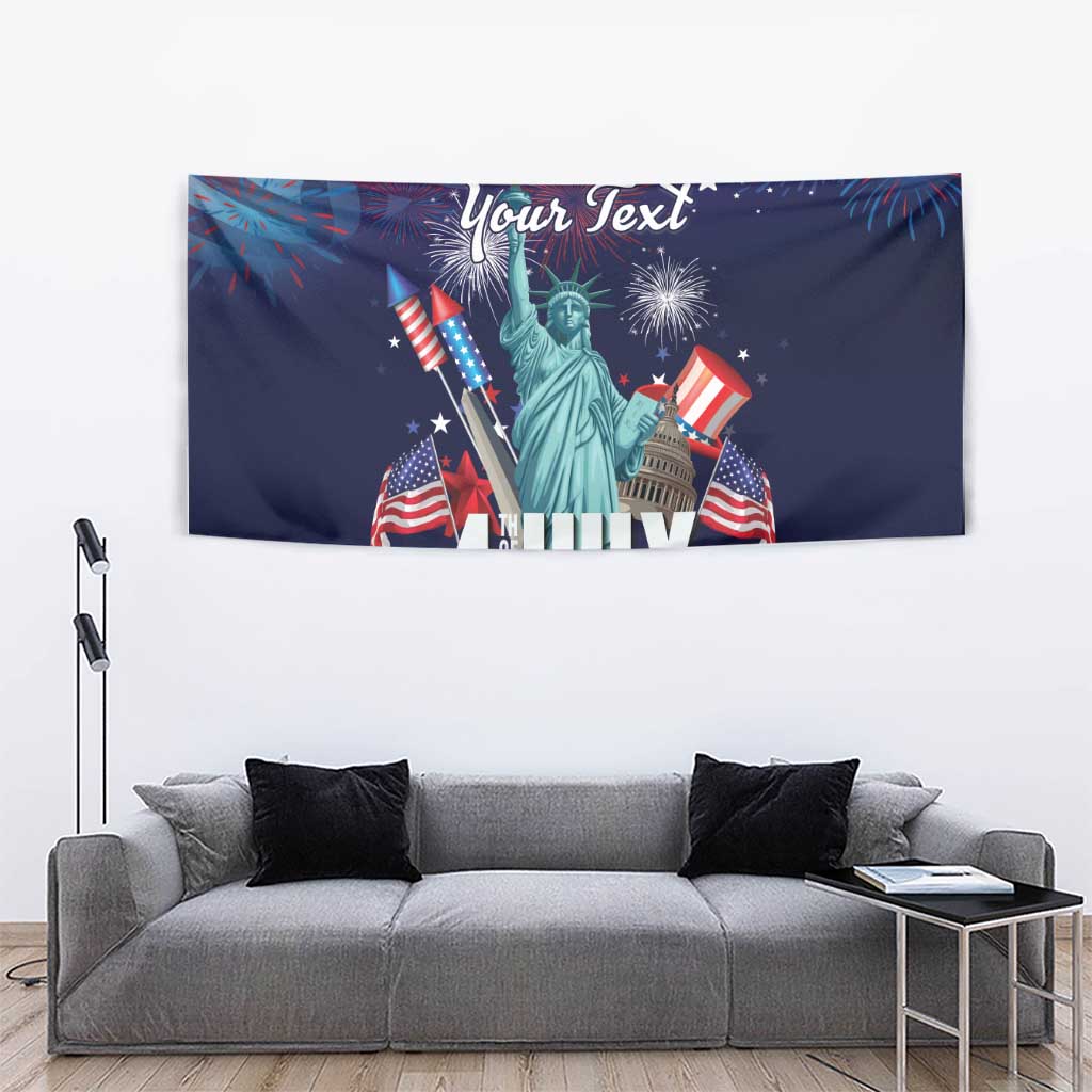 Personalized United States Independence Day Tapestry Statue of Liberty for 4th of July