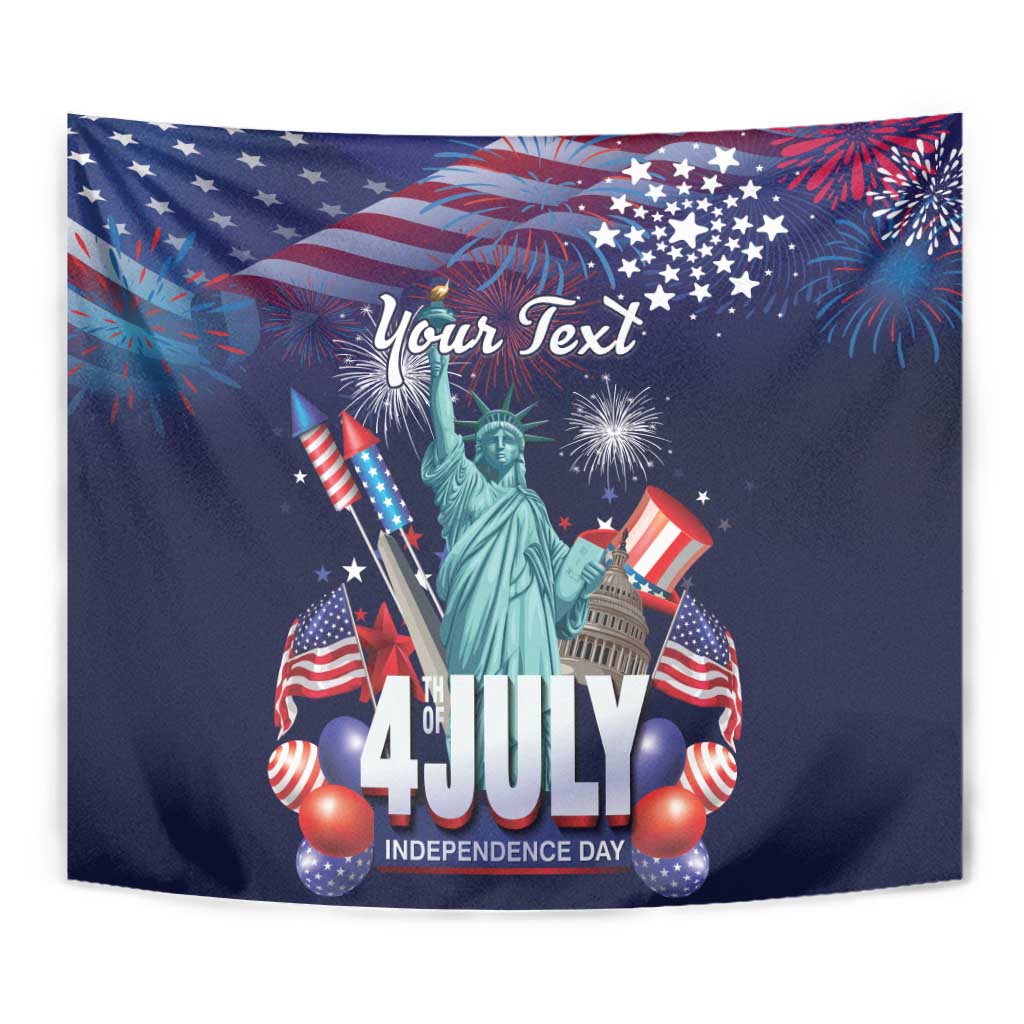 Personalized United States Independence Day Tapestry Statue of Liberty for 4th of July